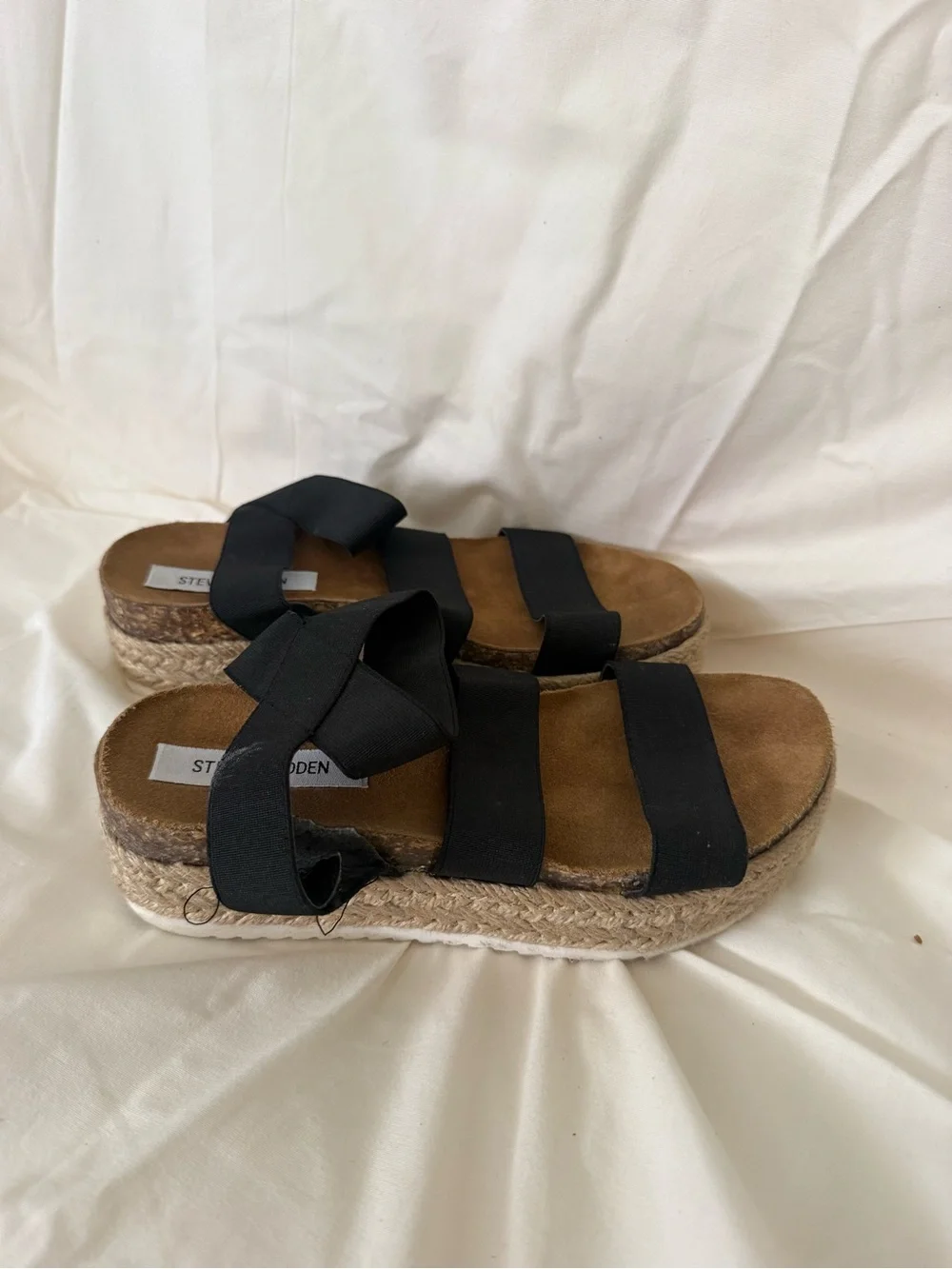 Steve Madden Black Espadrille Platform Sandal